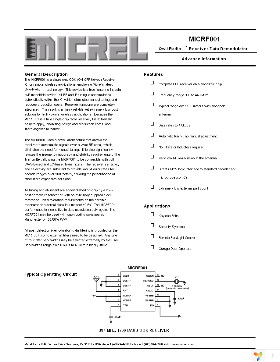 MICRF001BM TR Page 1